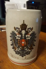 A3- Wien Austria Hassenpflug Original King Beer Mug Stein Stoneware Large Gray