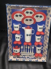 VTG Rare Chilton Toys Qualitea Plastic Footsie People Play Tea Set Sealed MIB