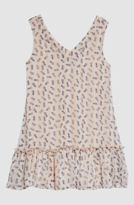 $295 People's Project LA Girls' Pink Printed V-Neck Sleeveless Mini Dress Size L