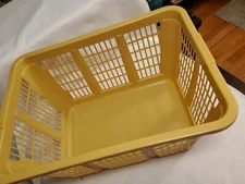 Yellow Vintage Retro Rubbermaid Laundry Basket 2965 Hamper Rectangular 22 x 16