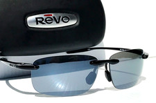 NEW REVO DESCEND PRO Shiny Black POLARIZED Grey Lens Sunglass 1210 01 GY