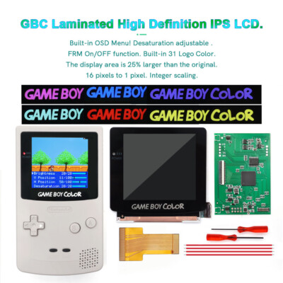 3.1'' HD Laminated Q5 Larger OSD Menu FRM IPS LCD Kit+Pre-cut Shells For GBC