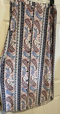 Cato Size XL Multicolored Paisley Maxi Skirt Blue Pink White Buttons Pockets