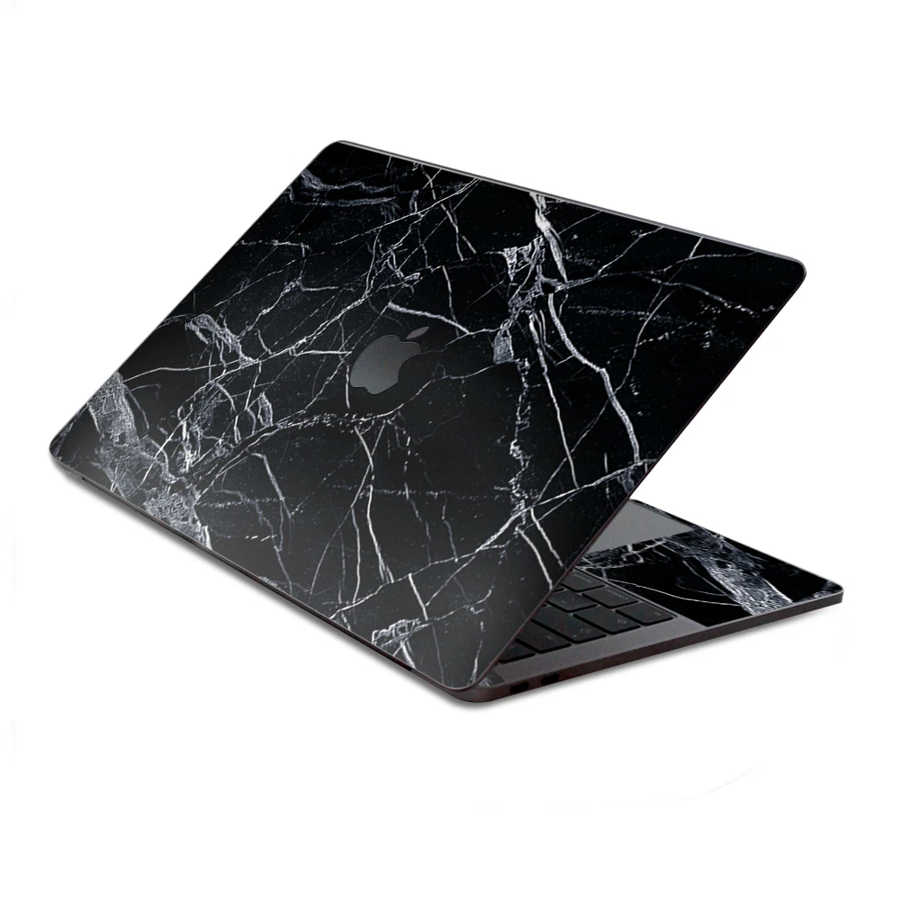 Skin De Protection Pour MacBook Pro 15″ (Retina) – Style Marbre Noir Et Blanc, Motif Granit Tourbillonnant