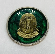 Rare Don McCullough Charity Golf Classic Bronze Paperweight Iridescent Green 11