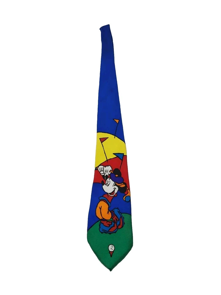 Corbata de colección Mickey & Co. Mickey Mouse golf golf 100 % seda hecha a mano Foto 4 de 4