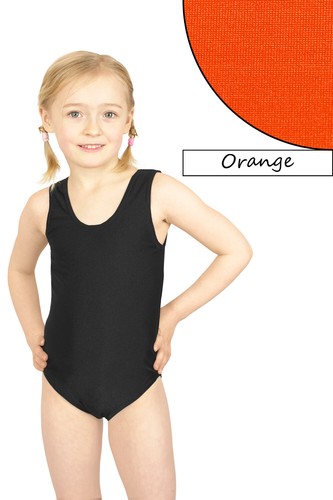 Kinder Body ohne Ärmel Glanz einfarbig leotard Turnanzug stretch Glanz 116 - 176 - Bild 11 von 19
