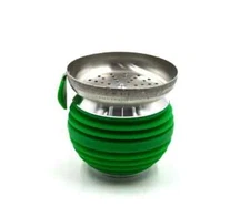 Silicon Covered Metal Hookah Bowl With Metal Top Cola Holder Screen Apple Shape