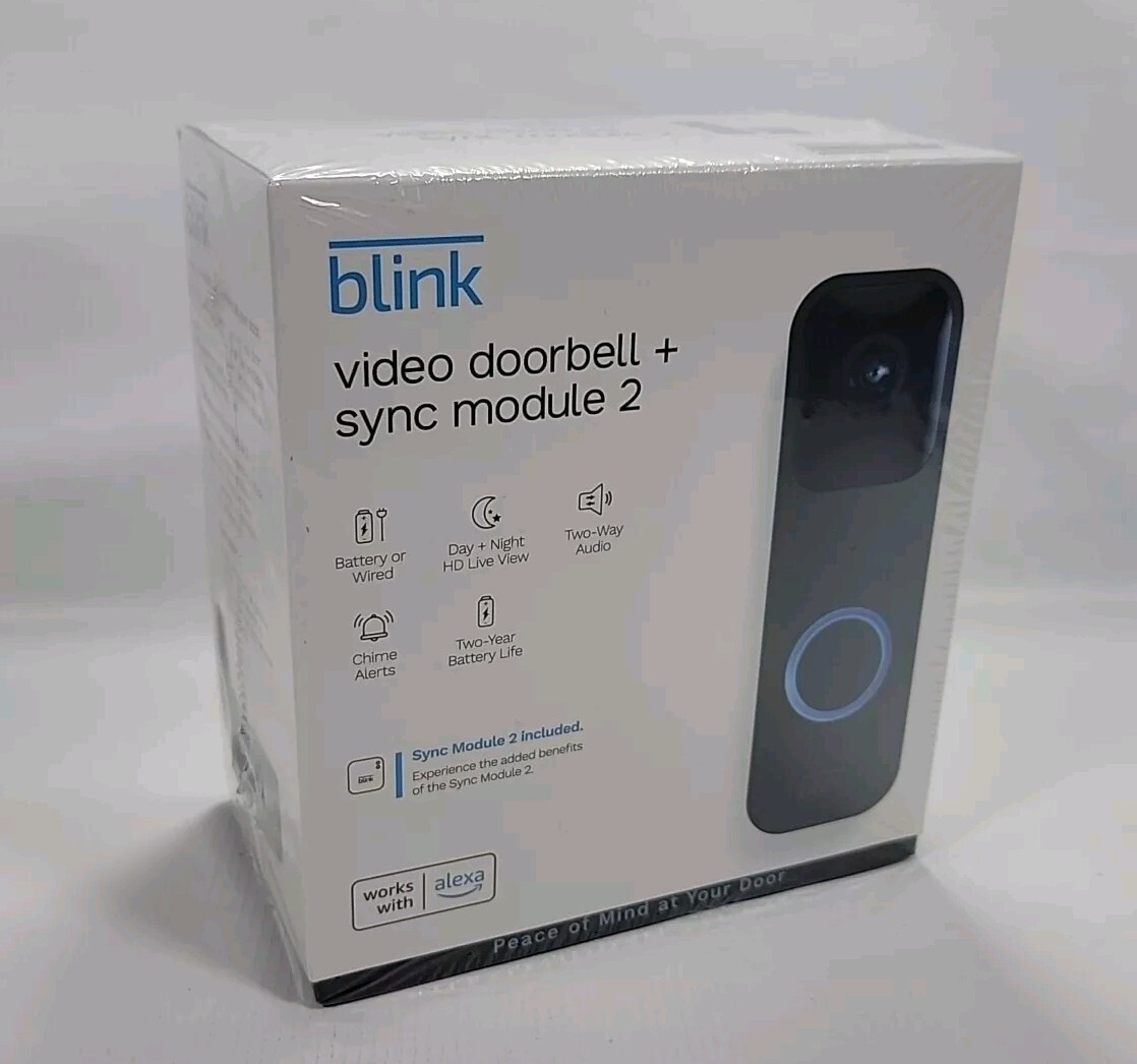 Blink Video Doorbell + Sync Module 2 Smart Video Doorbell w/ Alexa BRAND NEW-image