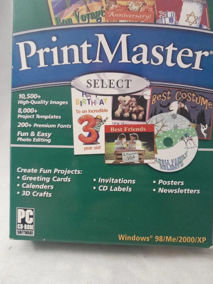 Print Master Select (Windows 98/Me/2000/XP) NEW, FACTORY SEALED - Image 3 of 3