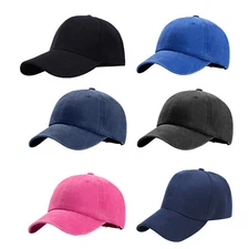 Plain Baseball Cap Adjustable Solid Cotton Dad Trucker Running Golf Cap Hat
