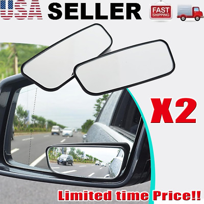 2x 360° Stick on Rear View Auxiliary Blind Spot Mirror Wide Angle Car Truck SUV