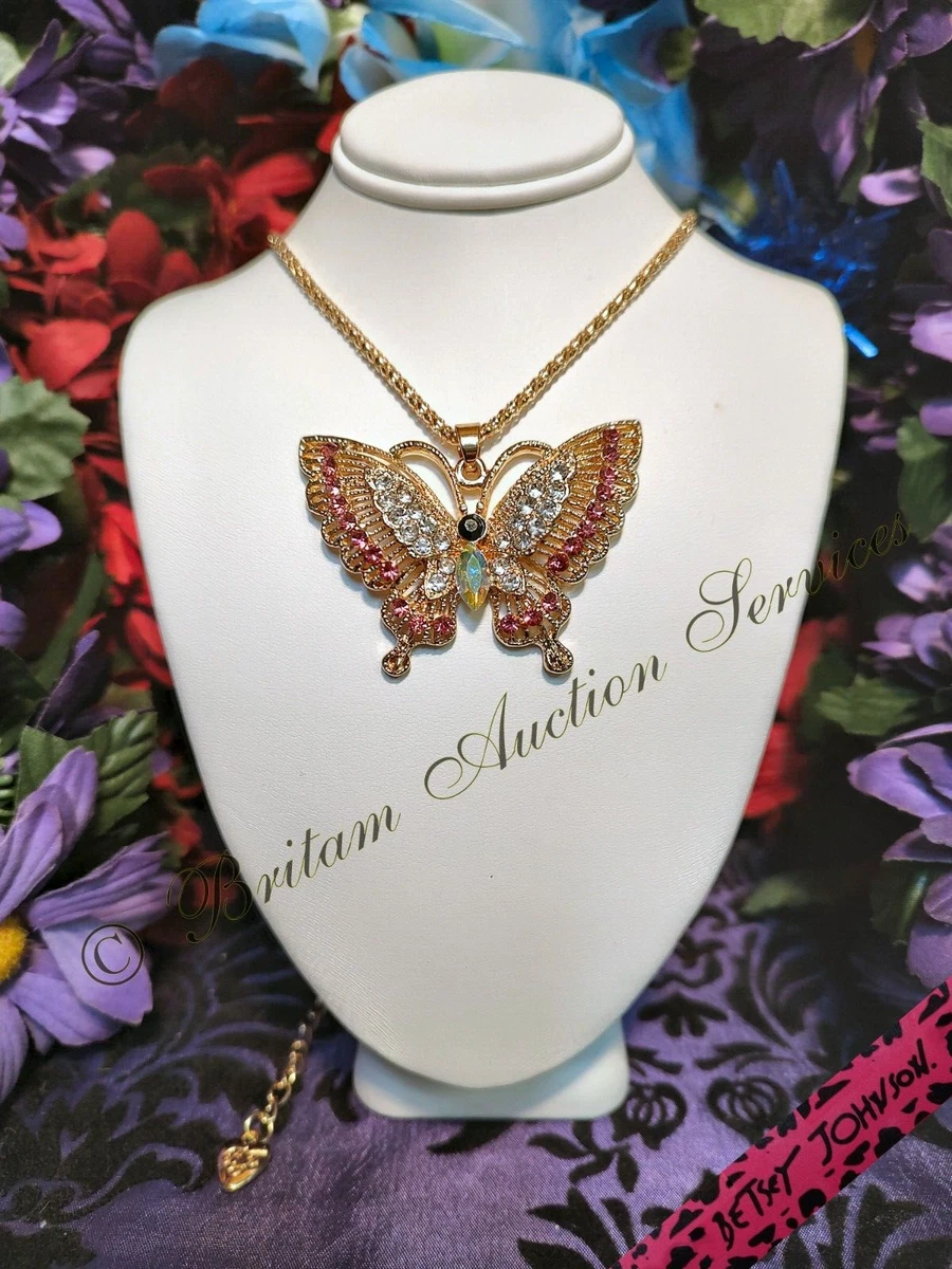 Betsey johnson butterfly necklace discount