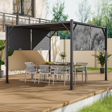 Outdoor Garden Canopy Awning Pavilion Tent Gazebo Retractable Sun Shade