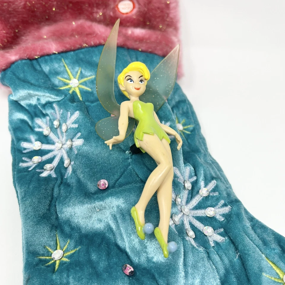Figura Tinker Bell Azul y Rosa Gema 16" Medias de Navidad Disney Peter Pan Foto 2 de 4