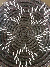 Woven Jute Star Basket White Black  Wall Art Bowl Table Decor with Hanger 10 in