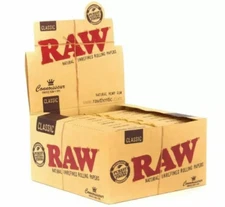 Raw Classic Connoisseur King Size Slim with Tips Rolling Paper 24 Box