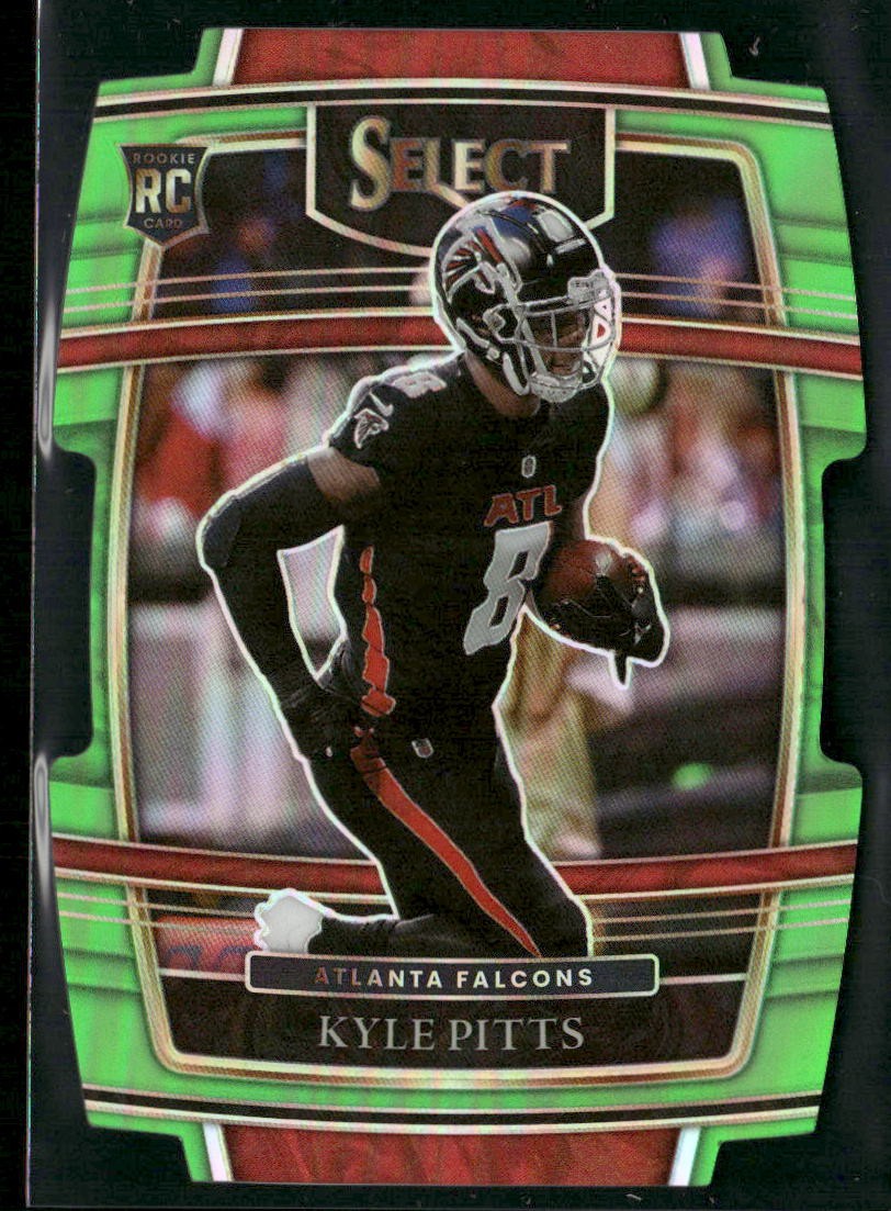 2021 Panini Select #46 Kyle Pitts Neon Green Prizm Die Cut #/349