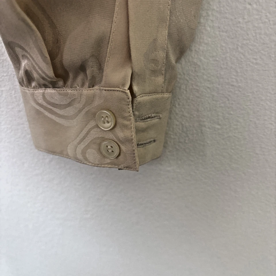 Blusa de seda vintage Neiman Marcus Pure Argenti crema eduardiana con volantes talla 4 Foto 4 de 4