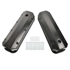 For 1966-2000 Chevy Bbc 396 427 454 Fabricated Aluminum Tall Valve Covers Black