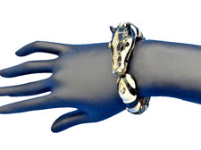 Vintage Enamel & Rhinestone Zebra Head Hinged...