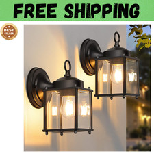2 Pack Outdoor Porch Wall Lantern Exterior Waterproof Wall Sconce Light Fixture