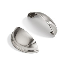 2 Pack Brushed Satin Nickel Cabinet Cup Pulls Drawer Handles 2.5 Inch Hole