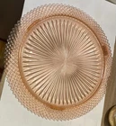 Pink Depression Glass Cake Plate