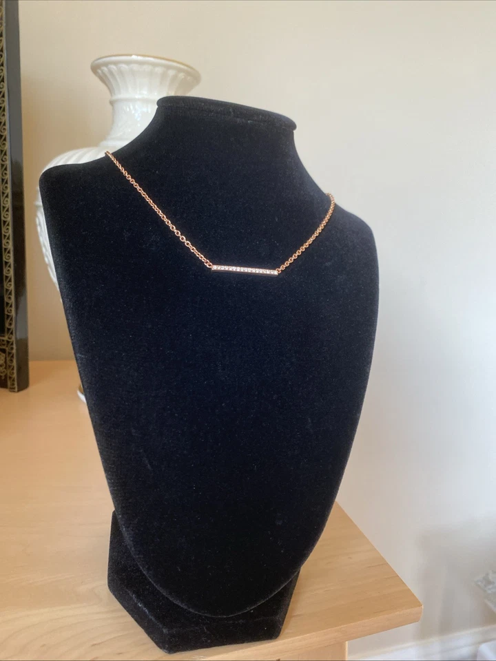 Gargantilla KATE SPADE NY Delicado Brillo Colgante Collar Chapado en Oro Rosa 16" Foto 2 de 4