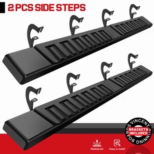 8 Brackets Running Board 6" Nerf Bar Fit 07-18 Silverado 1500 Crew Cab Black H