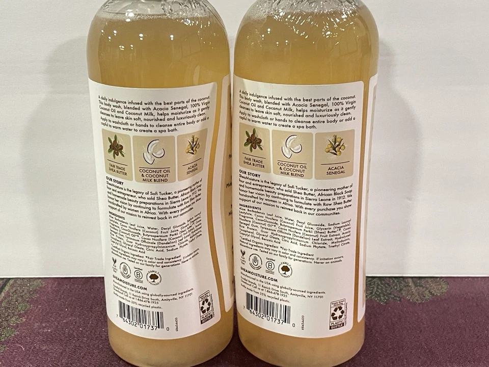 2 Jabón Corporal Hidratación Diaria Aceite de Coco 100% Virgen Hidratación Karité Tamaño GRANDE 19,8 OZ Foto 3 de 4