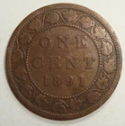 1891 Canada Large Cent — photo from another recent sale