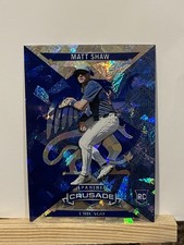 2025 Panini Crusade - Crusade Matt Shaw, Matt Shaw #40 Blue Cracked Ice (RC)