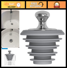 Silicone Bathtub Drain Stopper, Tub Plug for Washbasin, Patented Gray Design