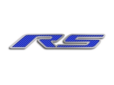 Hood Emblem w/Blue Carbon Fiber ''RS'' for 2010-2020 Chevy Camaro RS