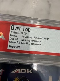 SNK NEOGEO CD CDZ OVER TOP  CIB Psa 9.6 OVERTOP  NEO GEO Disc 9.8 Grade