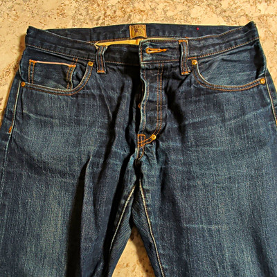 PRPS Regular Fit Straight Dark Wash Blue Denim Jeans 5-Pocket Button - Excellent