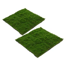2 Pcs Simulation Moss Mat Garden Fake Turf Lawn Decoration Grass
