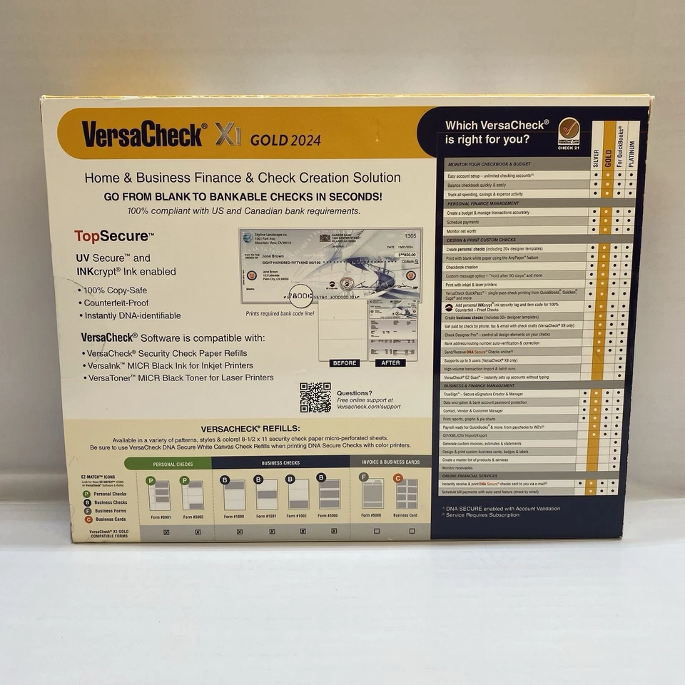 VersaCheck X1 Gold 2024 - Finance and Check Creation Software-Sealed - Image 2 of 4