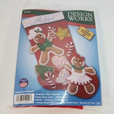 Design Works Felt Applique Christmas Stocking Kit 18" - "Gingerbread " 5240