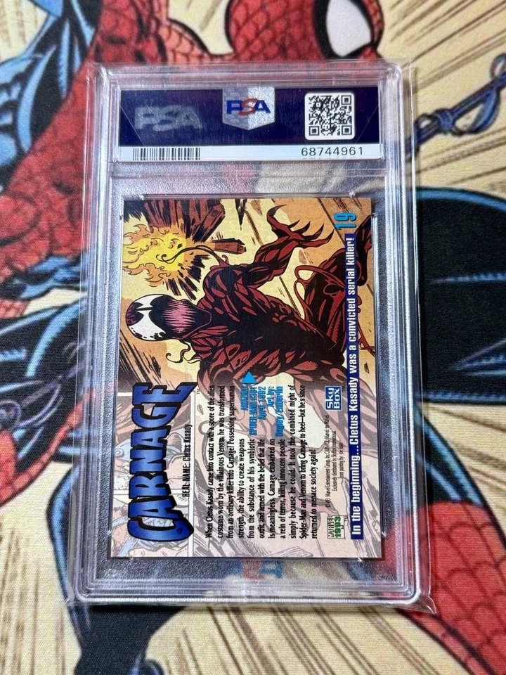 1993 Marvel Masterpieces #19 Carnage PSA 10 💎 - Image 2 of 2
