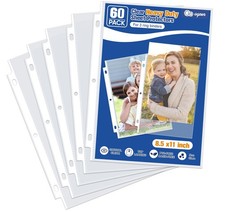 Agoer 60 Pack Heavyweight Sheet Protectors 8.5x11 Top Loading Sleeves Lette...