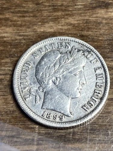 1899 Barber Dime 90% Silver Extra Fine FREE SHIPPING