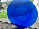 Vintage Cobalt Blue Anchor Hocking Glass PRESENCE 10” Dinner Plate