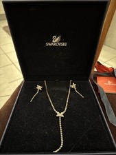 Swarosvski Kette mit Ohrringen ( Clips) In Or...