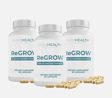 PUREHEALTH RESEARCH ReGrow,Hair Growth Vitamins with Saw Palmetto,Biotin,C, 3PCS