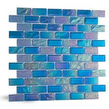 Glass Mosaic Tile, Pool Glass Mosaic Backsplash 12 x 12 Inch for Swimming Poo...