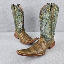 Jhonn Whaynee Boots Mens 10.5 Cowboy Western Rodeo Exotic Gator Print Horse