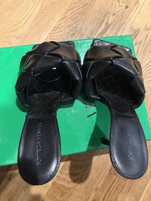 Bottega Veneta Quilted Leather Stretch Mule Stiletto Heels Black Women's EU 39.5