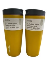 Set Of 2 Owala SmoothSip Slider Stainless Steel Gray/Yellow 20 Oz.